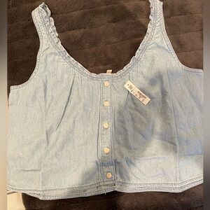 Madewell cropped denim tank